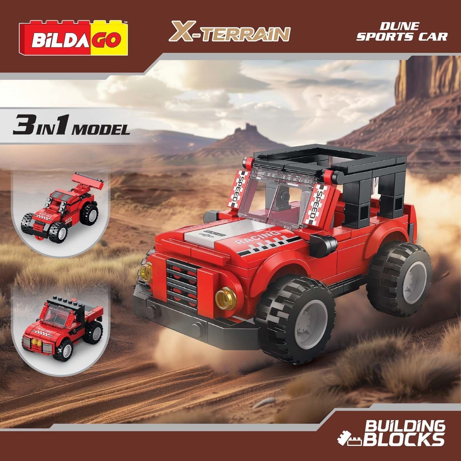 X-Terrain Dune Sports Car (SP13422), 3-in-1 Model (138 PCS) – Bildago
