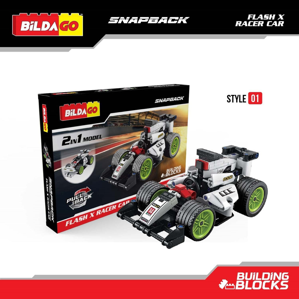 Snapback Racers - Flash X - Pull back Racer Car (198 PCS)