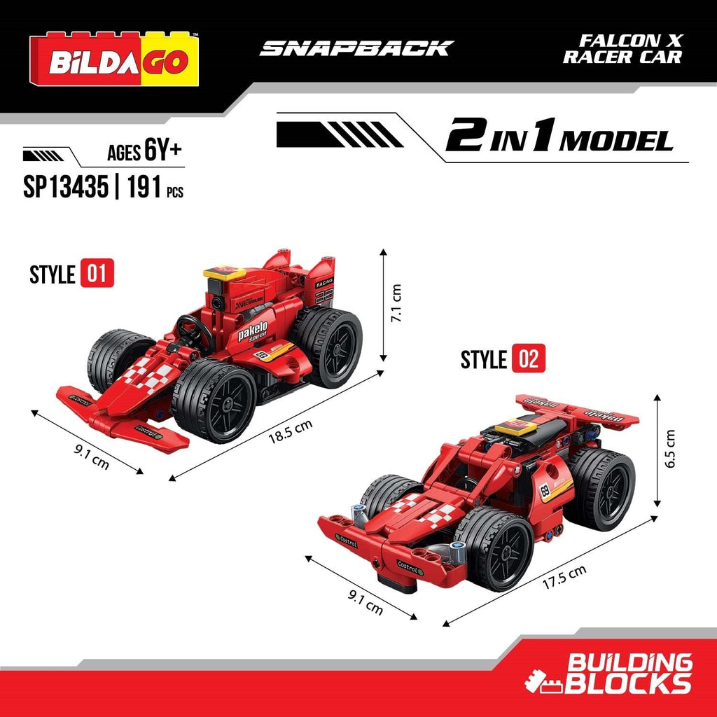 Snapback Racers - Falcon X - Pull back Racer Car (198 PCS)