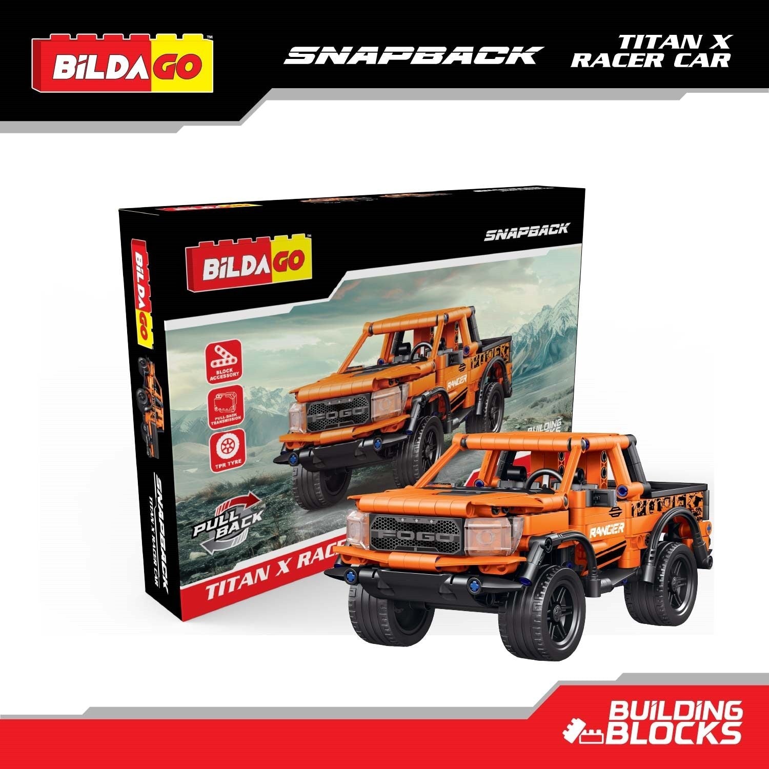 Snapback Racers - Titan X - Pull back Racer Car (474 PCS)