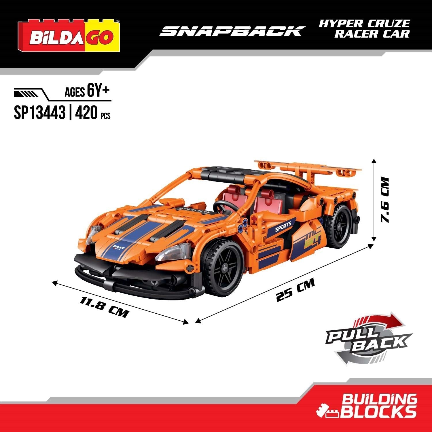 Snapback Racers - Hyper Cruze - Pull back Racer Car (428 PCS)