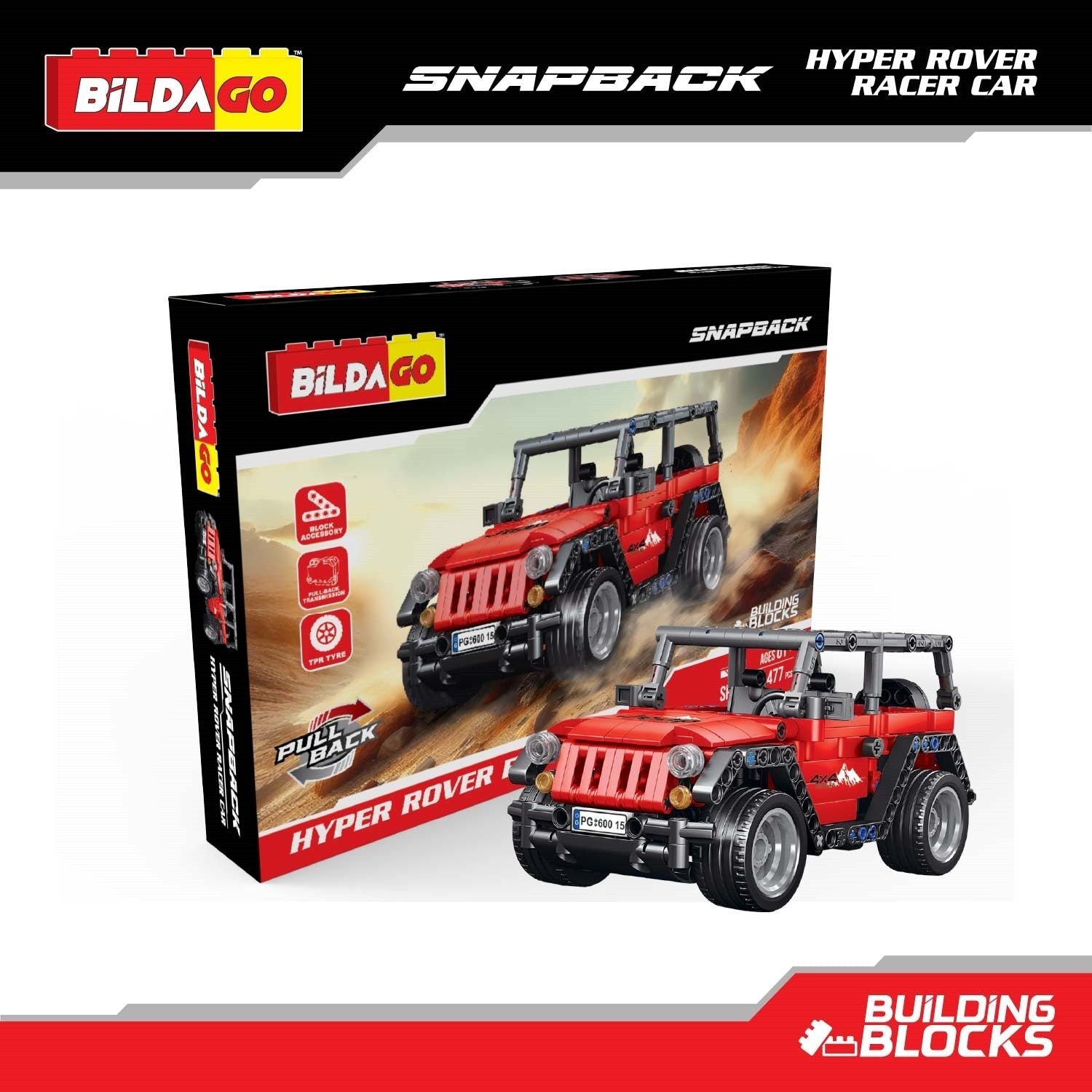 Snapback Racers - Hyper Rover - Pull back Racer Car