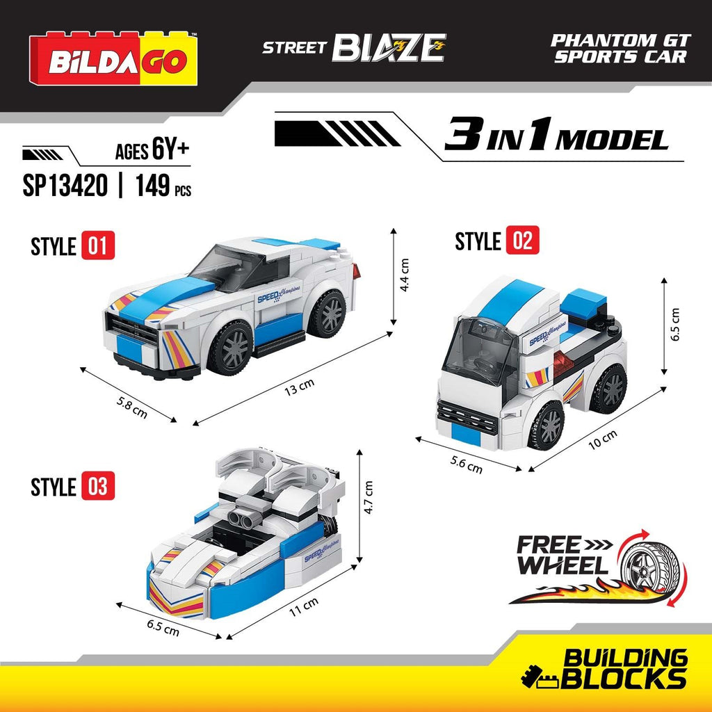 Street Blaze - Phantom GT Sports Car (SP13420) - 3-in-1 Model (149 PCS)