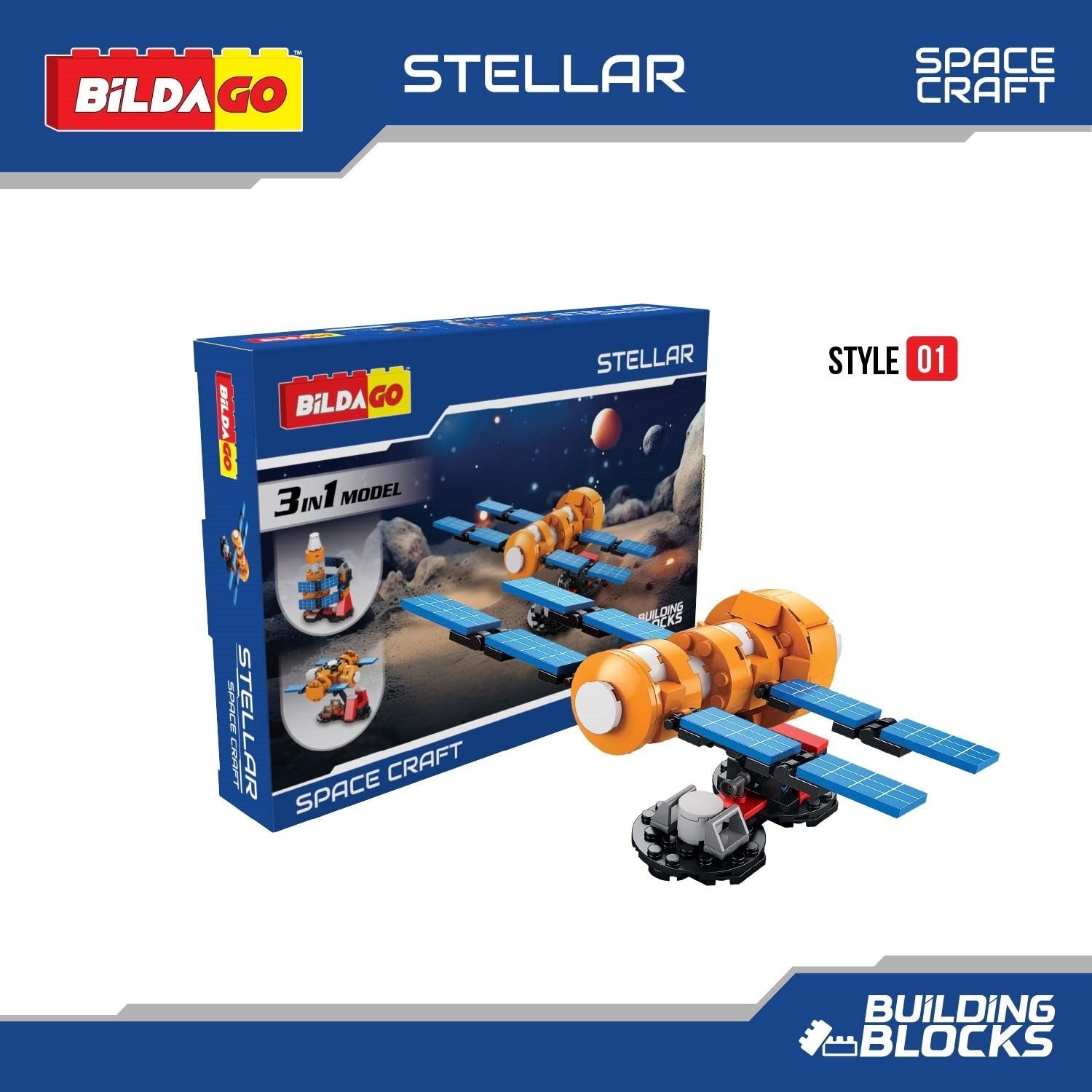 Stellar - Space Craft - 3-in-1 Model (120 PCS) – Bildago
