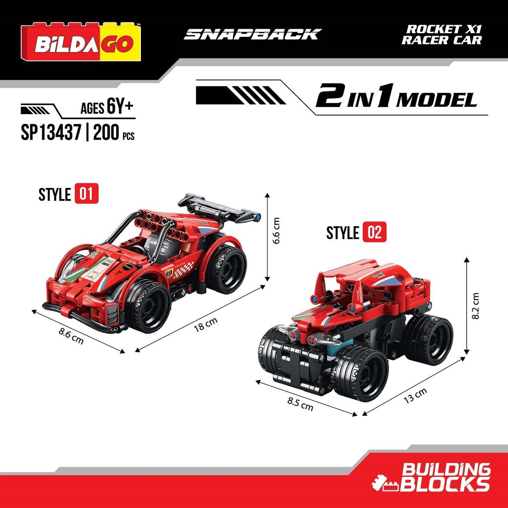 Snapback Racers - Rocket X1 - Pull back Racer Car