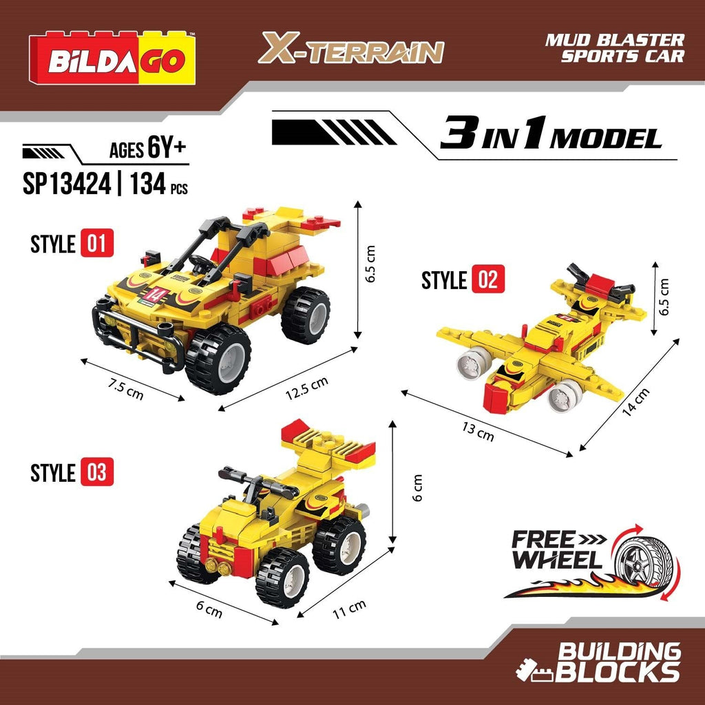 X-Terrain - Mud Blaster Sports Car (SP13424) - 3-in-1 Model (144 PCS)