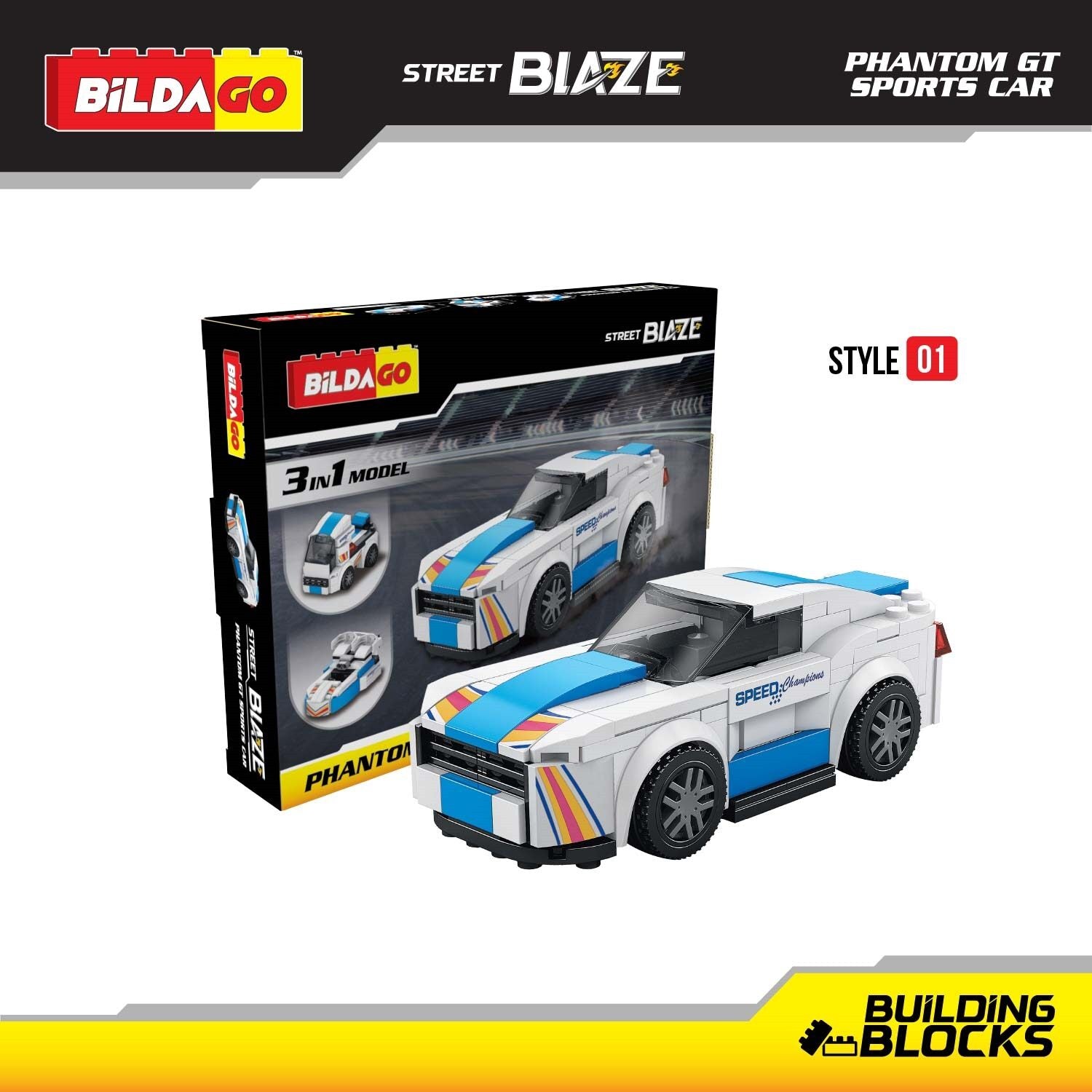 Street Blaze - Phantom GT Sports Car (SP13420) - 3-in-1 Model (149 PCS)