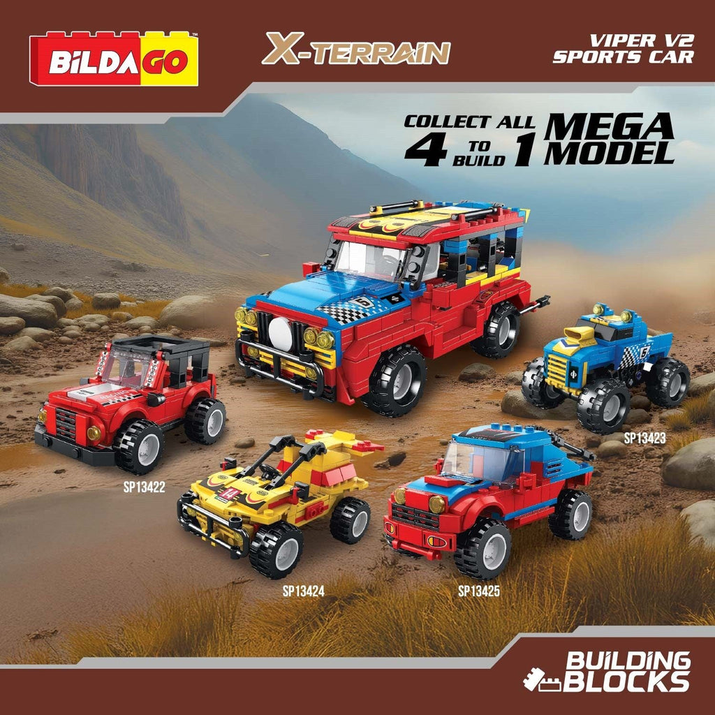 X-Terrain - VIPER V2 SPORTS CAR (SP13423) - 3-in-1 Model (126 PCS)