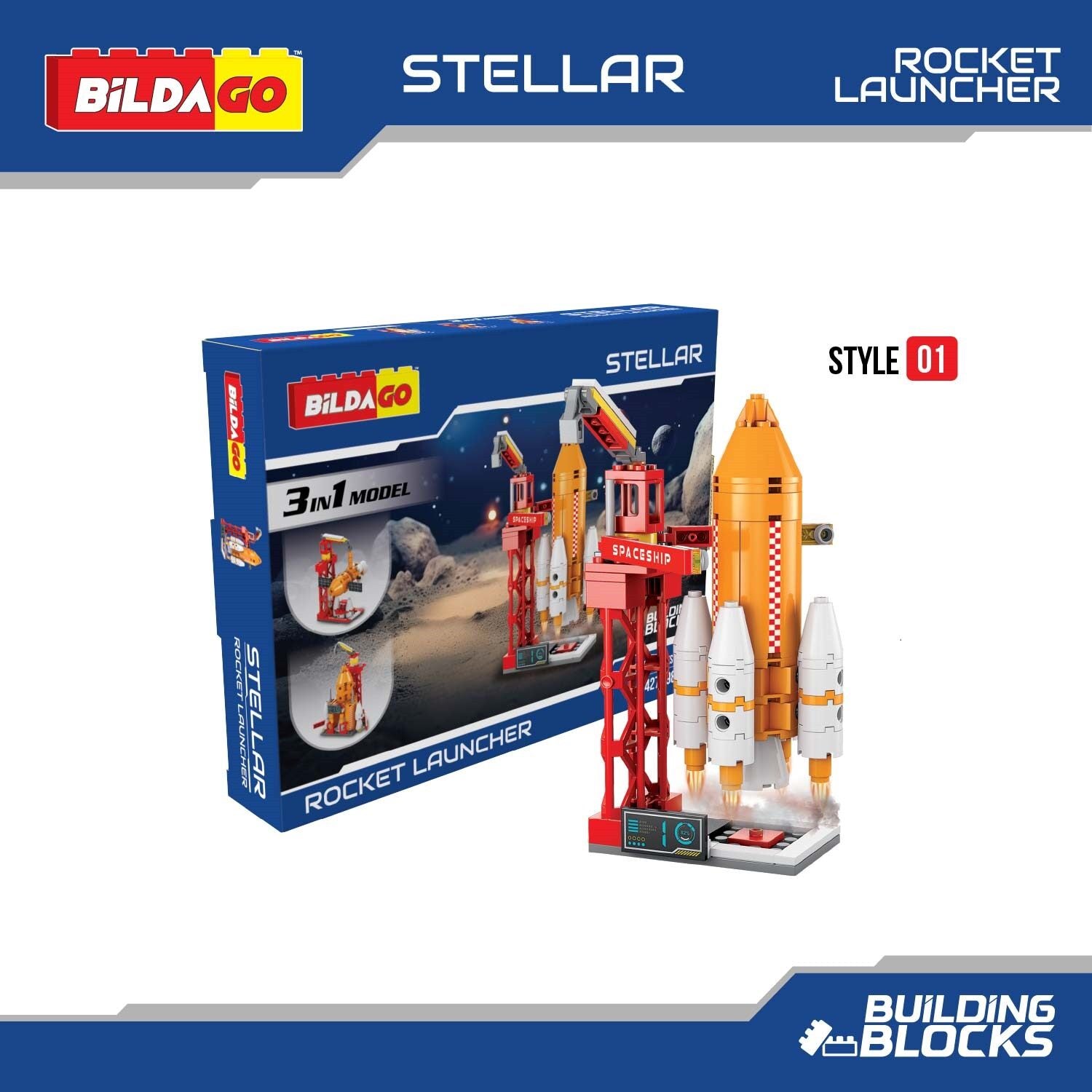 Stellar - Rocket Launcher (SP13427)- 3-in-1 Model (98 PCS) – Bildago