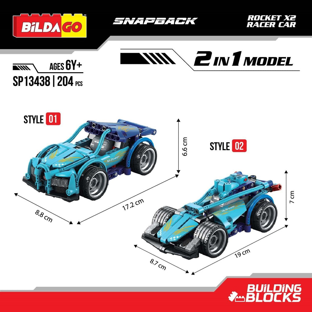 Snapback Racers - Rocket X2 - Pull back Racer Car