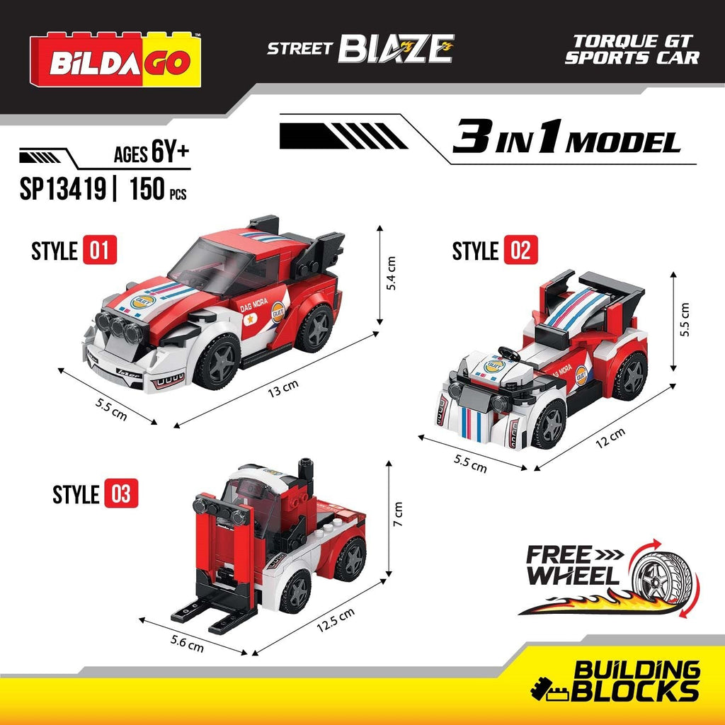 Street Blaze - Torque GT Sports Car (SP13419), 3-in-1 Model (150 PCS)