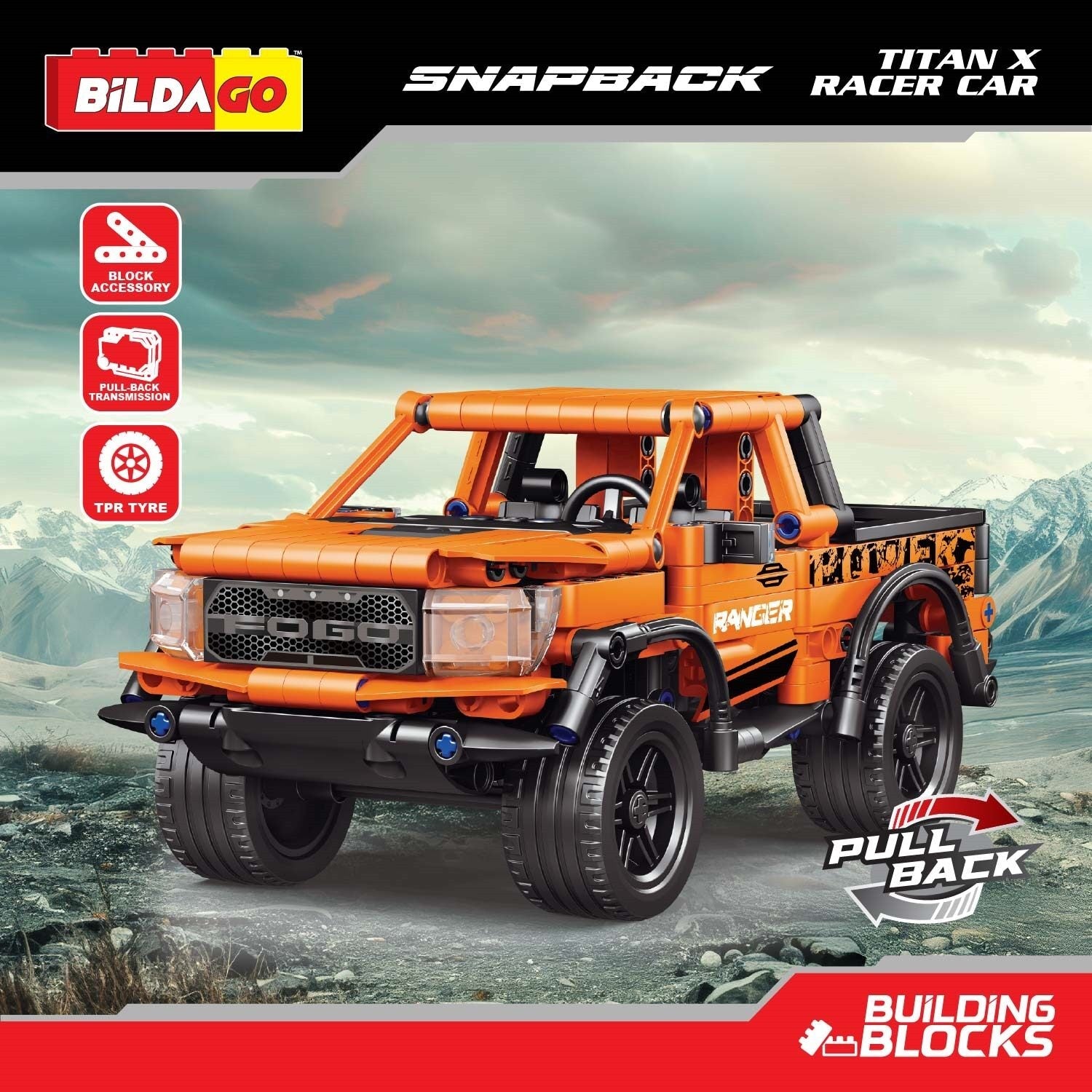Snapback Racers - Titan X - Pull back Racer Car (474 PCS)