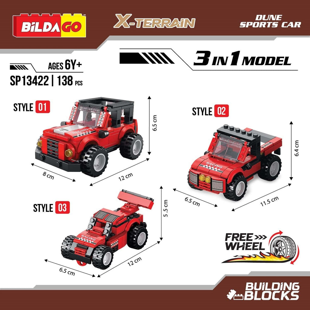 X-Terrain Dune Sports Car (SP13422), 3-in-1 Model (138 PCS)