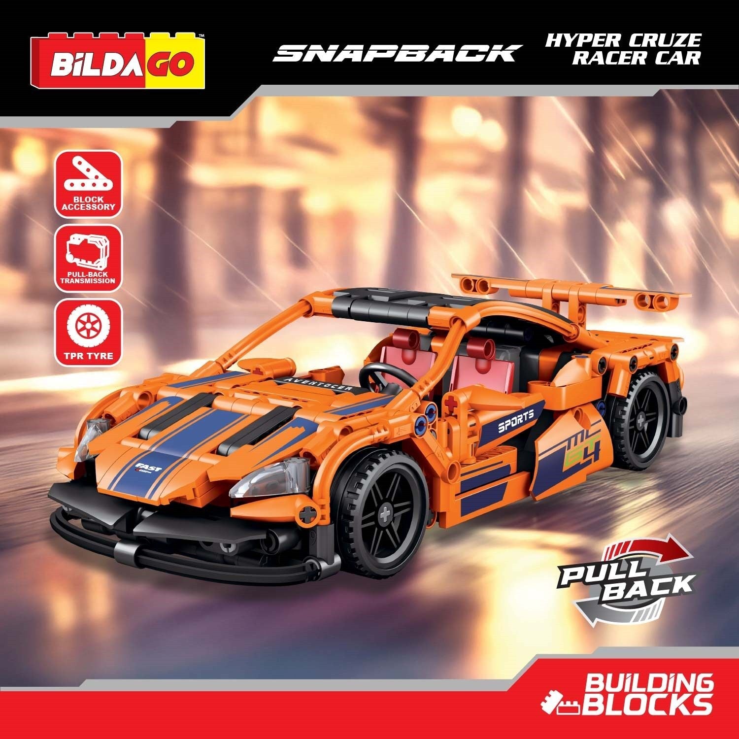 Snapback Racers - Hyper Cruze - Pull back Racer Car (428 PCS)